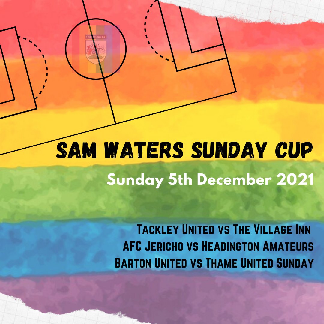 There are 2 all <a href="/utvsundayleague/">Upper Thames Valley Sunday League</a> games in the quarter finals of the <a href="/OxfordshireFA/">Oxfordshire FA ⚽</a> Sam Waters Sunday Cup this weekend. 

@tackley_united welcome @villageinn2021

Prem leaders take on Div One leaders as <a href="/AFCJericho/">AFC Jericho</a> host <a href="/AmateursSunday/">Headington Amateurs Sunday</a> 

<a href="/bartonunited/">Barton United FC</a> take on Thame United Sunday