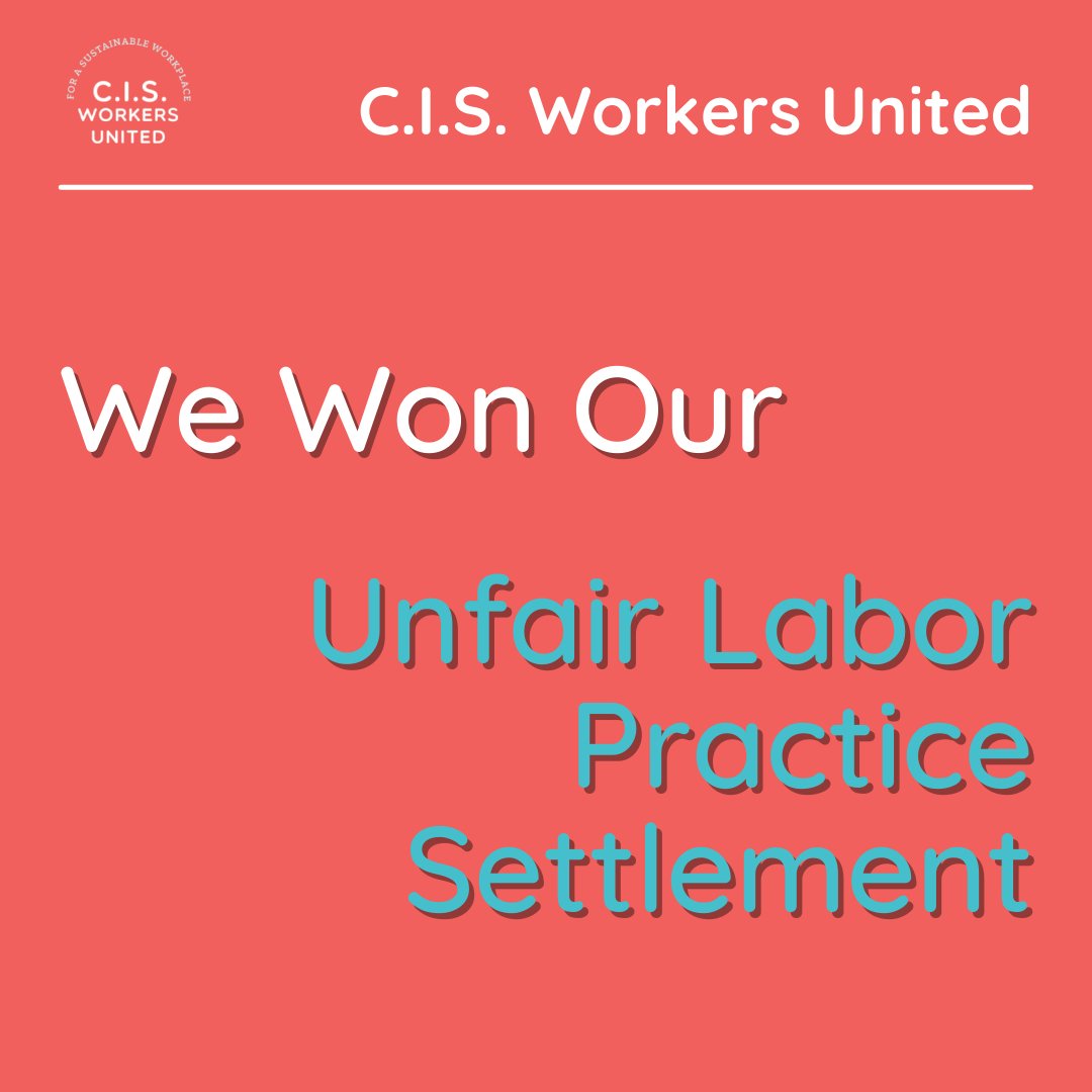 Big News! We Won! 🎉🎉🎉
CIS Management made harsh new rules to threaten our coworkers and us in retaliation for trying to make CIS a more sustainable workplace. So we joined together and protected each other by filing an unfair labor practice charge with the NLRB. (1/4)
