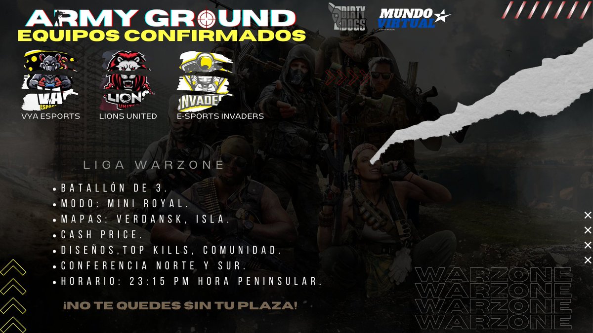 MVirtualeSports's tweet photo. 🎮 #ArmyGroundES 

📢 No te quedes sin tu plaza, unete a la competición ‼️

📩 Reserva tu plaza al DM. https://t.co/1OHQrr6d3W