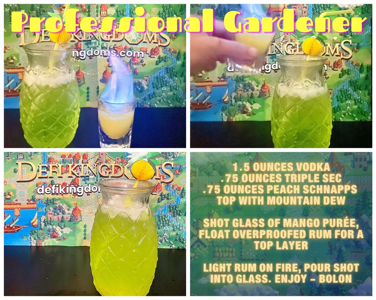 DeFiKingdoms's tweet photo. ⚔️👑DeFi Kingdoms Contest👑⚔️
Cocktails, Mocktails and Concoctions!
⚔️Hosted in Discord
✅Join our Discord https://t.co/4zeoEd8wYi
✅Post to 🍹drink-contest
✅Name the Drink
✅Include the Recipe with Measurements
⏰Ends Dec 9th @ 12PM⏰
5 Winners chosen by team
200 $JEWEL each https://t.co/x2QNbbTuDd