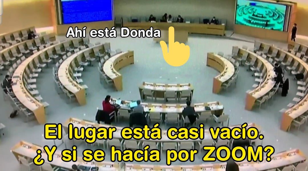 CarlosEguiaUno's tweet photo. Acá la tienen a Victoria Donda en Suiza exponiendo en la ONU. Cuando hablaba ella, bah, leía, no había casi nadie escuchándola. Este viaje nos costó cientos de miles de euros a los argentinos mientras 6 de cada 10 chicos es pobre. ¿Era necesario? Pidan perdón, @alferdez. https://t.co/CJtLQrRmrD