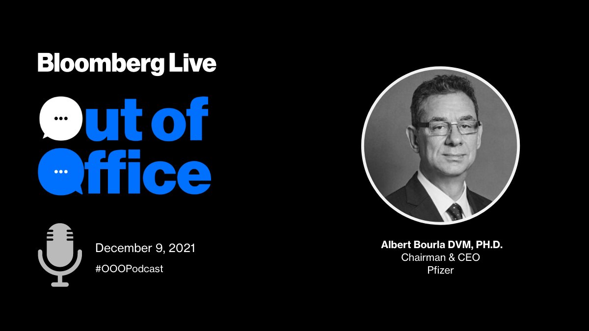 BloombergLive's tweet photo. NEXT WEEK: On the #OOOPodcast @NsawyerTV talks with @pfizer CEO @AlbertBourla about the moment he realized Pfizer had the first Covid-19 vaccine and the company's plans to provide equitable access to vaccines.
Available on @spotifypodcasts 12/9! ποΈhttps://t.co/LVoXPdK61r https://t.co/PsoeAijzQq