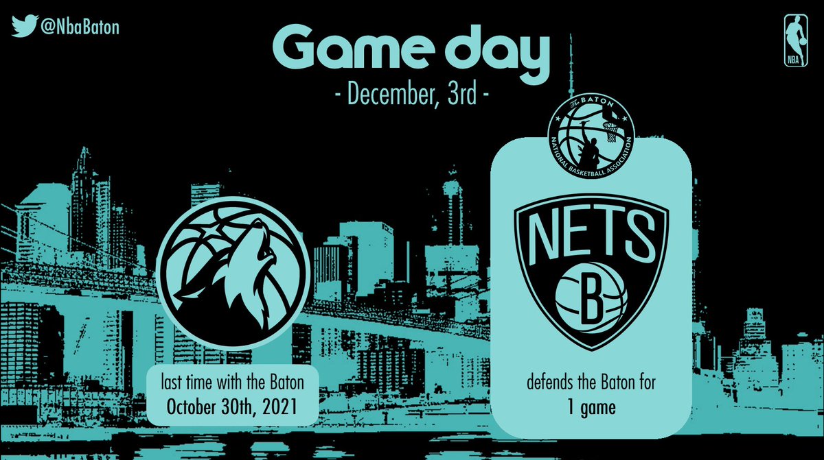 NbaBaton's tweet photo. The NBA Baton comes back tonight! 
Will you have a new defender? 
🏀
#RaisedByWolves #NetsWorld https://t.co/mYgw3HKJDs