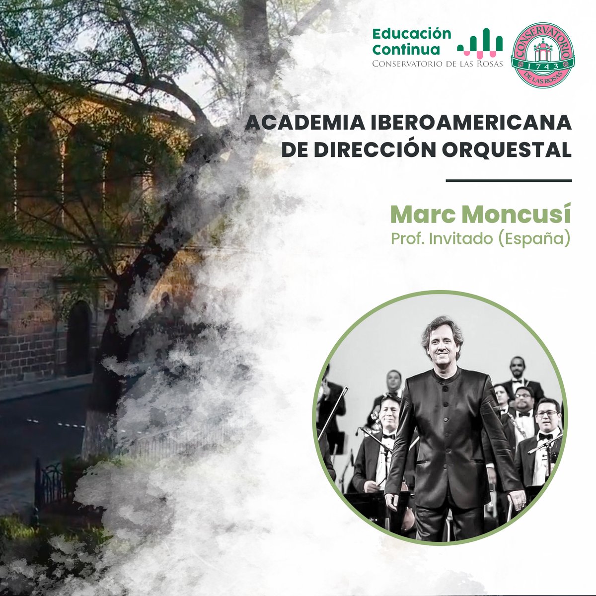 elconser's tweet photo. Educación Continua
Continuamos con la Academia Iberoamerica de Dirección Orquestal en línea, el siguiente módulo estará a cargo del maestro Español, Marc Marcusi, quien ha dirigido Orquestas en América y Europa.
#elconser
#NoMusicNolife https://t.co/x7HbLYnsFk