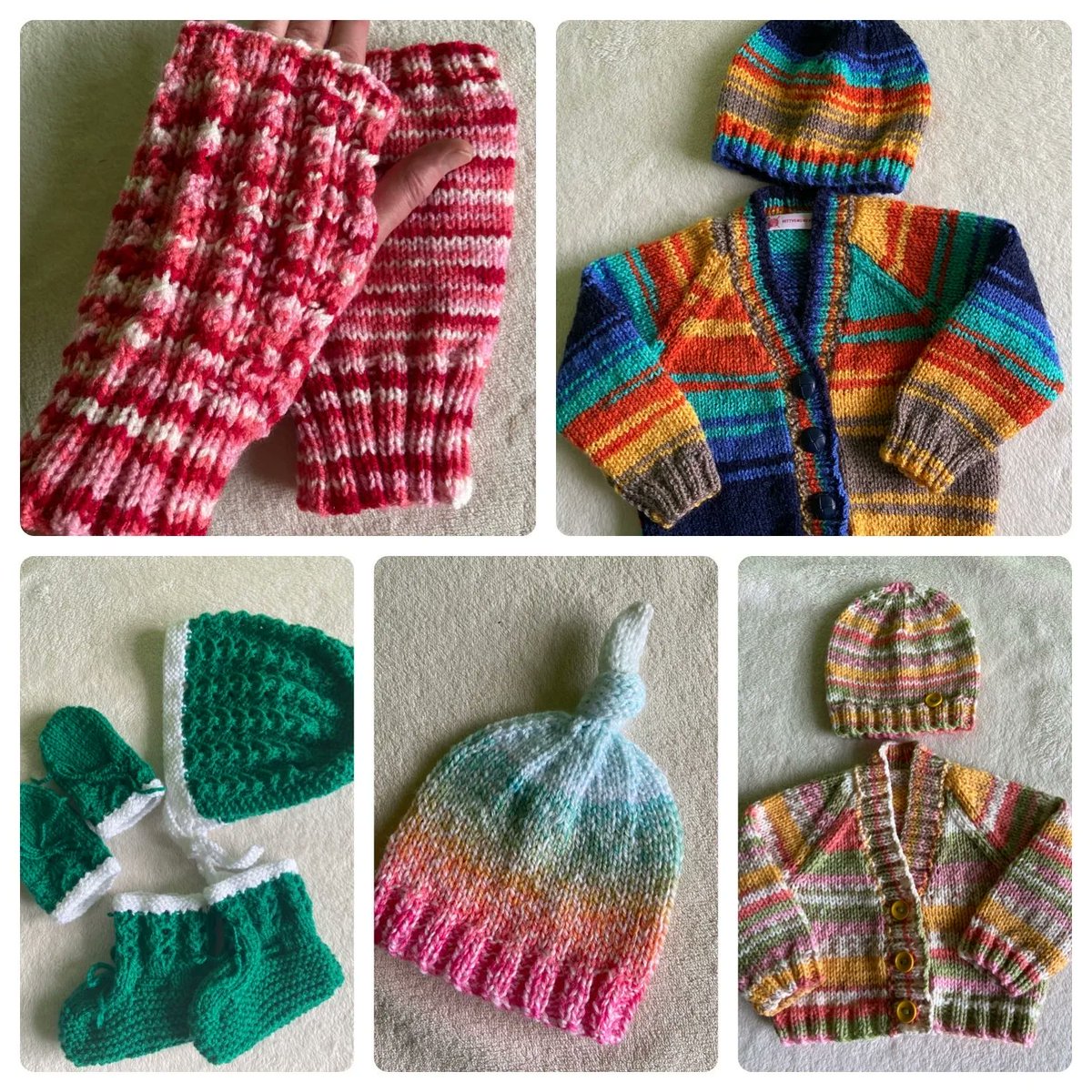 Bettysmumknits's tweet photo. Colourful rainbow handknits all ready to be popped in the post ππ§Ά #christmasgiftideas
https://t.co/Ln41ILQ25h
#shophandmadehour #rainbowknits
#MHHSBD https://t.co/dqvNpNRBWL