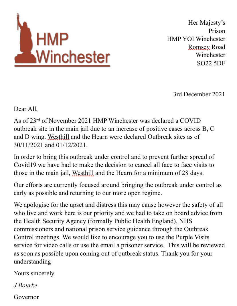 HMP Winchester tweet media