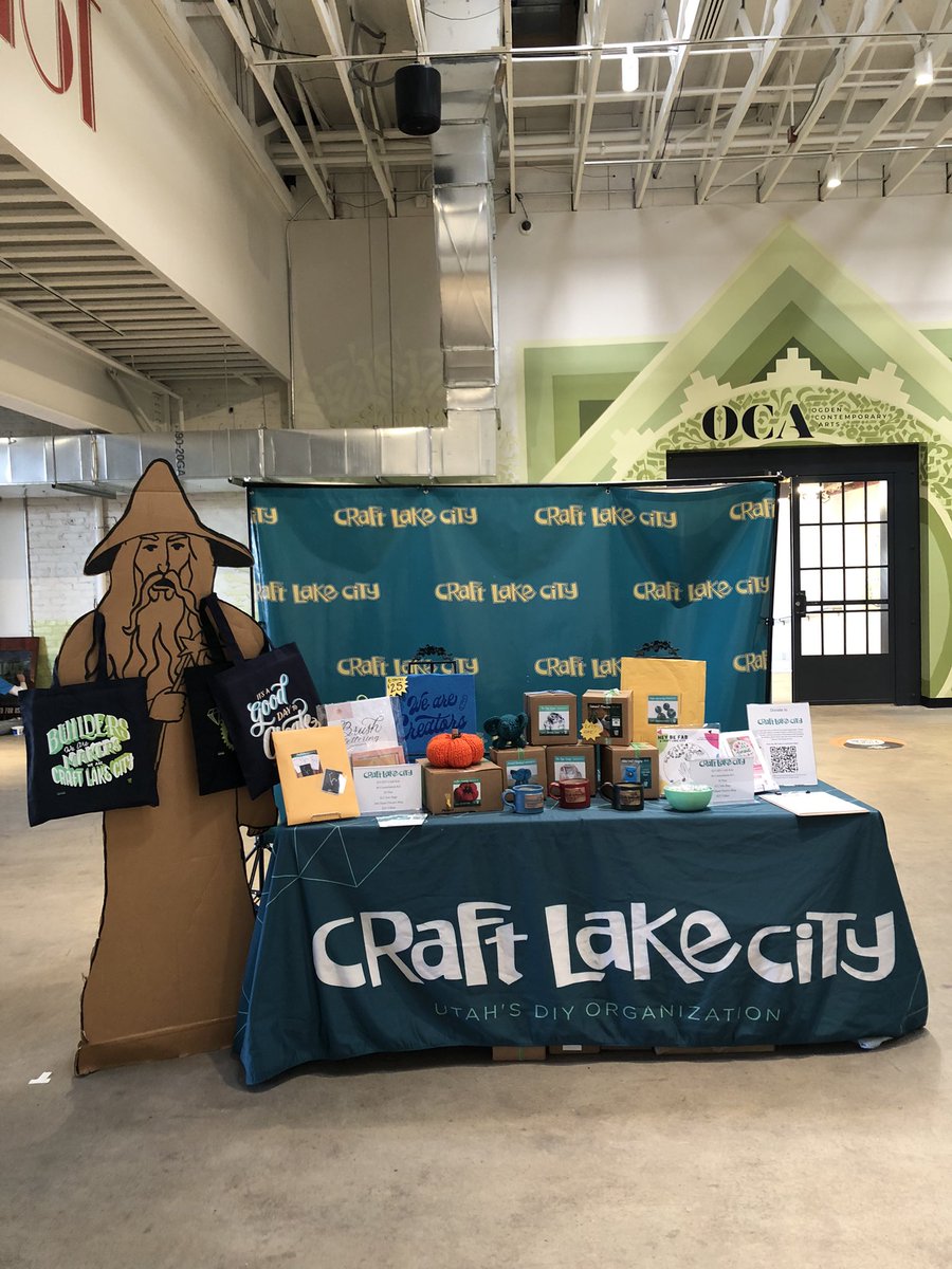 craftlakecity's tweet photo. CLC is setting up for Day 1 of Holiday Market! You won’t wanna miss it. Shop local this holiday season! Stop by today 5-10 p.m. or tomorrow 10 a.m. - 5 p.m. 
Buy tickets here: https://t.co/RuXr3S3d7O https://t.co/oCVJvn8bve