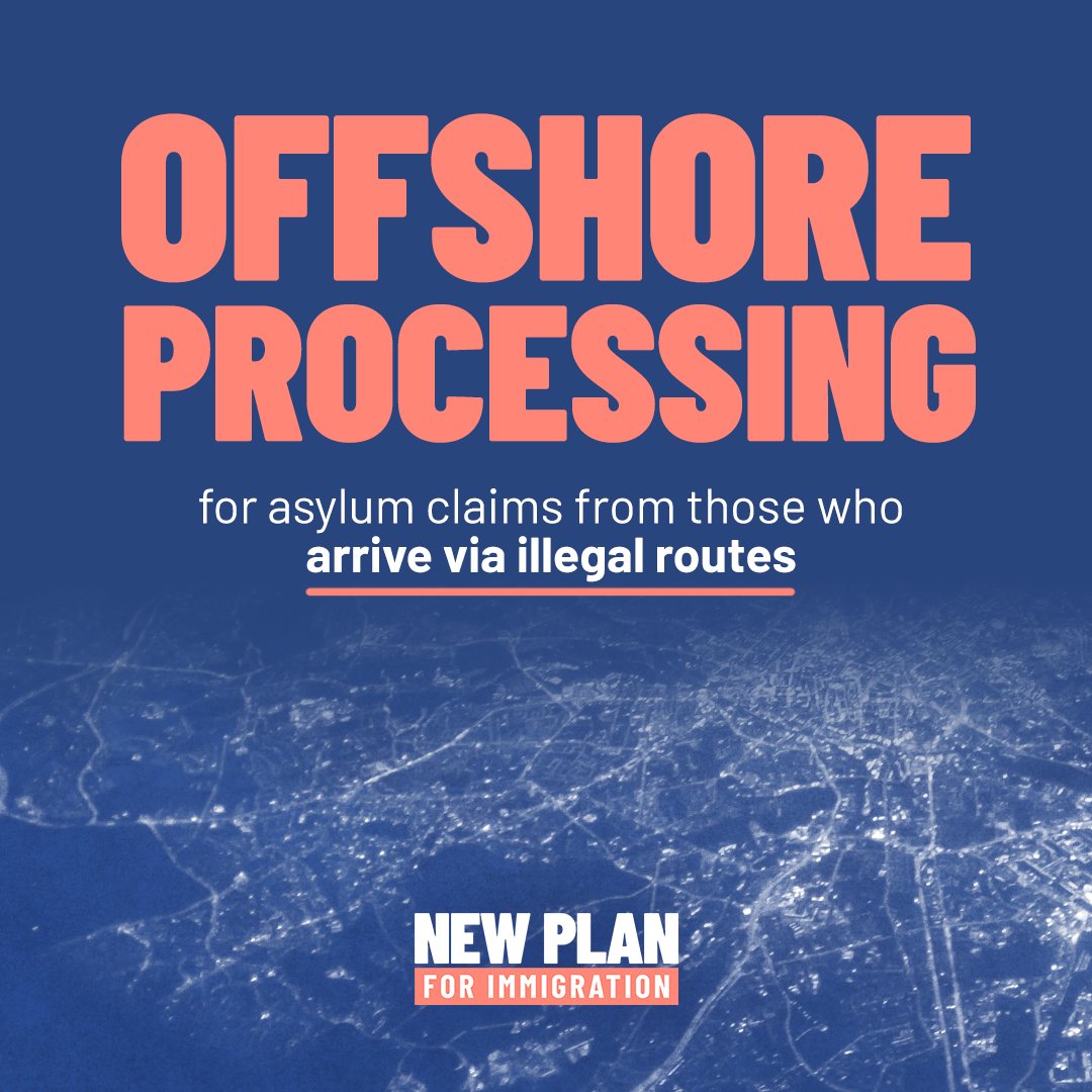 ukhomeoffice's tweet image. The #BordersBill will seek powers to introduce offshore processing for those seeking asylum in the UK.  

Read more: gov.uk/government/pub… 

#NewPlanForImmigration