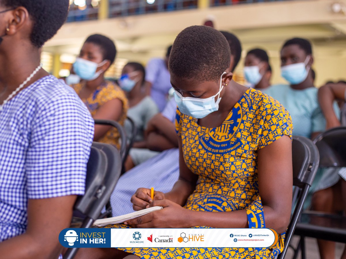 KumasiHive's tweet photo. We continue our #INVEST Advocacy Campaigns on advocating for more females in the TVET field.
Today we were at KNUST Senior High School where we received a rousing welcome from the students and their tutors.
#HiveImpact #INVESTInHer #INVESTProject #Advocacy https://t.co/aQy2bHqtBL