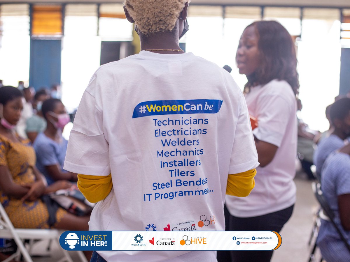 KumasiHive's tweet photo. We continue our #INVEST Advocacy Campaigns on advocating for more females in the TVET field.
Today we were at KNUST Senior High School where we received a rousing welcome from the students and their tutors.
#HiveImpact #INVESTInHer #INVESTProject #Advocacy https://t.co/aQy2bHqtBL