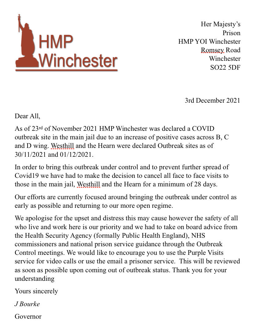 HMP Winchester tweet media