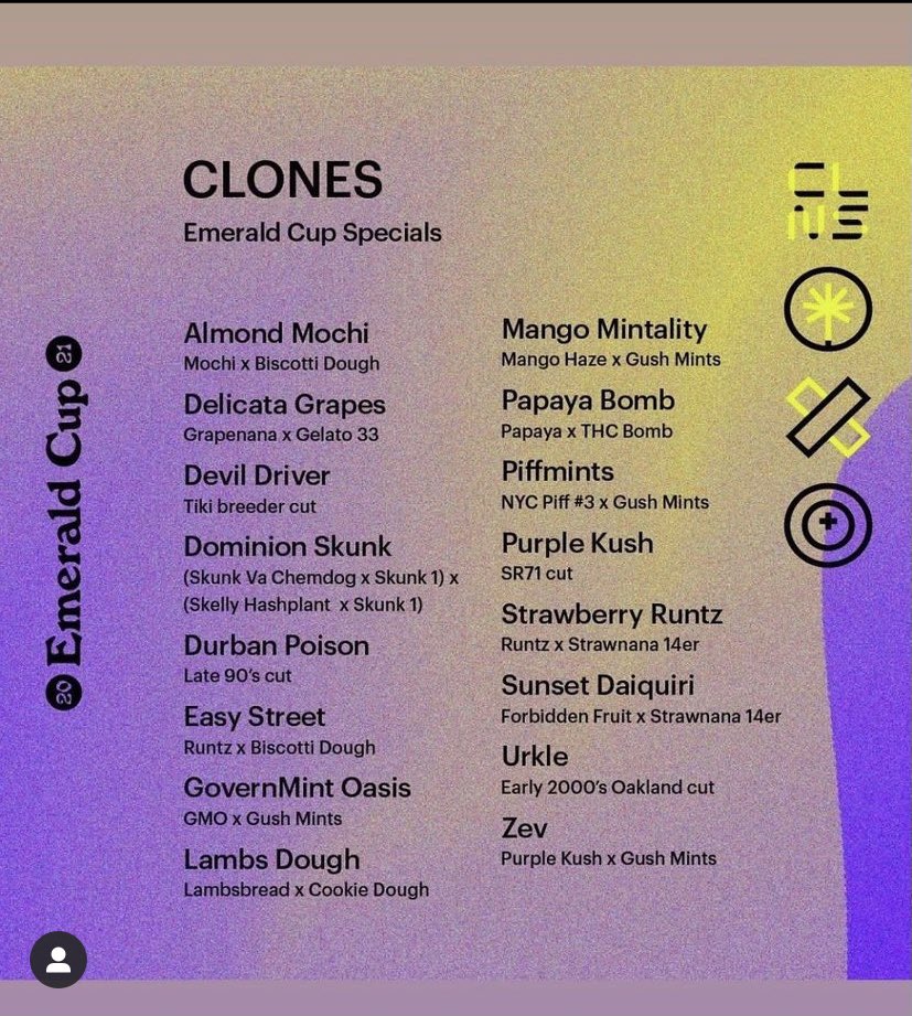 Pcgclones's tweet photo. We are excited to announce our lineup for emerald cut this year. @TheEmeraldCup https://t.co/HAoYy32awM
