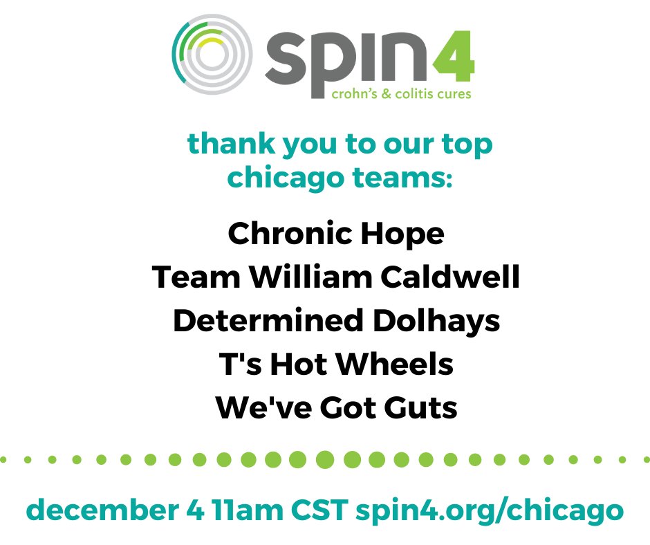CCfdnIllinois's tweet photo. We are so pumped for the spin4 crohn's and colitis chicago event tomorrow at 11am CST! A huge thank you to our top teams and everyone who participated this year! https://t.co/6Au0qRkXbb