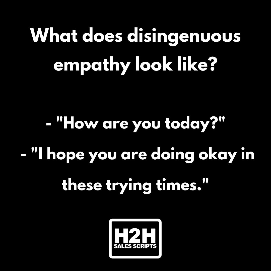 h2hsalesscripts's tweet photo. It might not seem like it at first glance, but when you open the call with one of these lines it can come across as disingenuous, which immediately breaks trust.

#h2h #humantohuman #human2human https://t.co/1edxJdlvm2