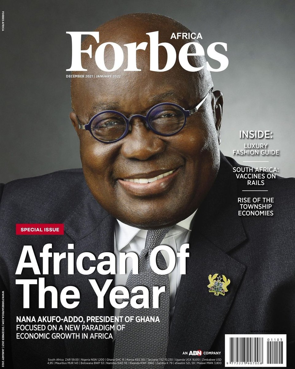 President Nana Akufo-Addo of Ghana has been named the Forbes African of the Year 2021.