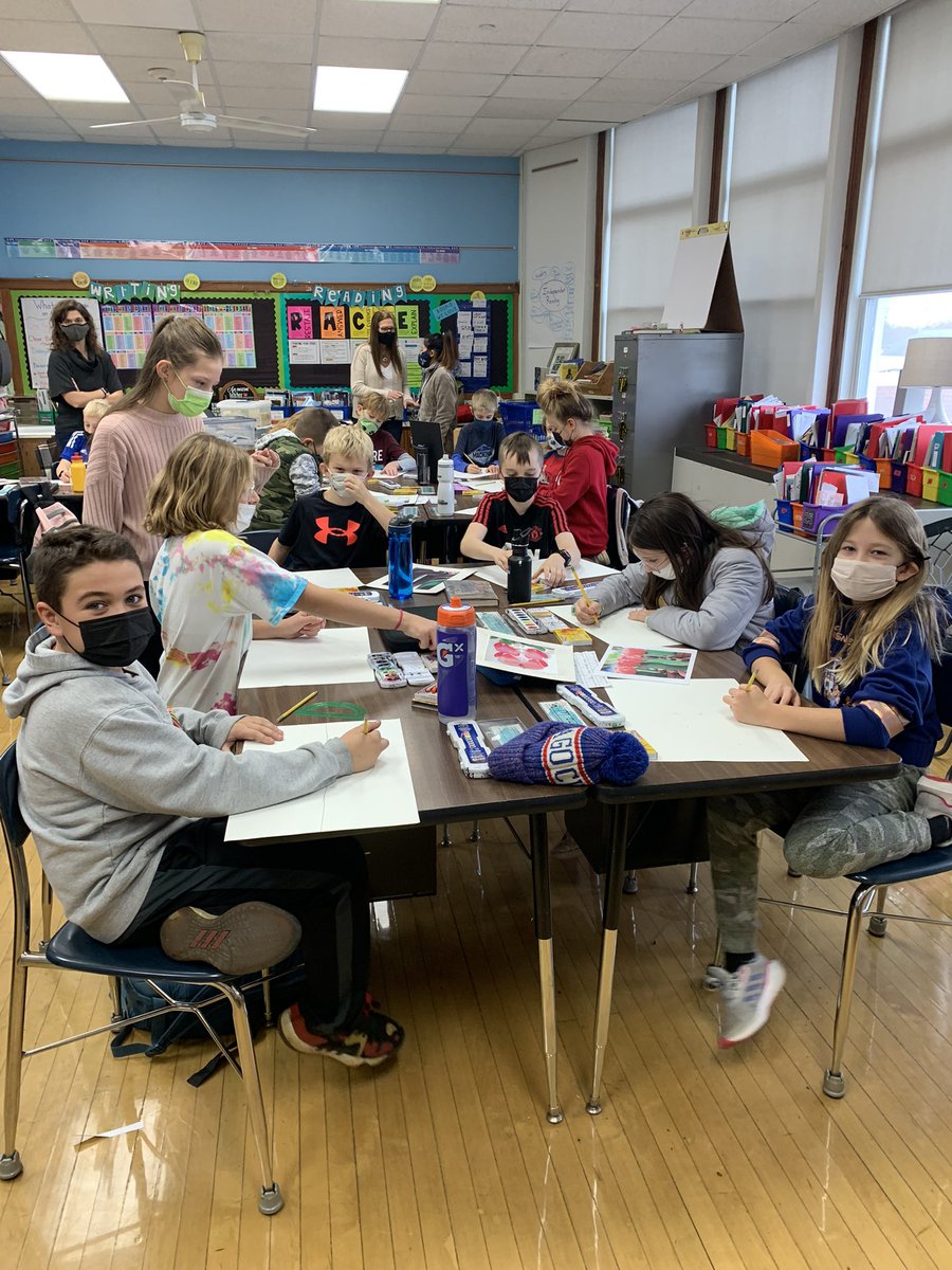 MrsRevak's tweet photo. We loved creating our own interpretation of Georgia O’Keeffe’s work today during Art Enrichment! So many artists in room 306! https://t.co/BfLAgZQjs5