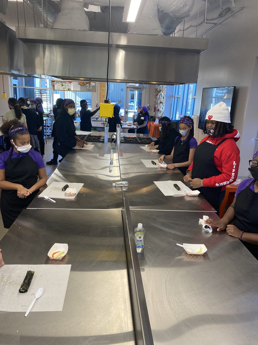 6th and 7th grade Exploring Cooking ended their week by making vegetable Sushi!    We had a great week!! <a href="/katebtayloe/">Kate B. Tayloe</a> <a href="/GLOWacademy1/">GLOW Academy</a> #glowacademy