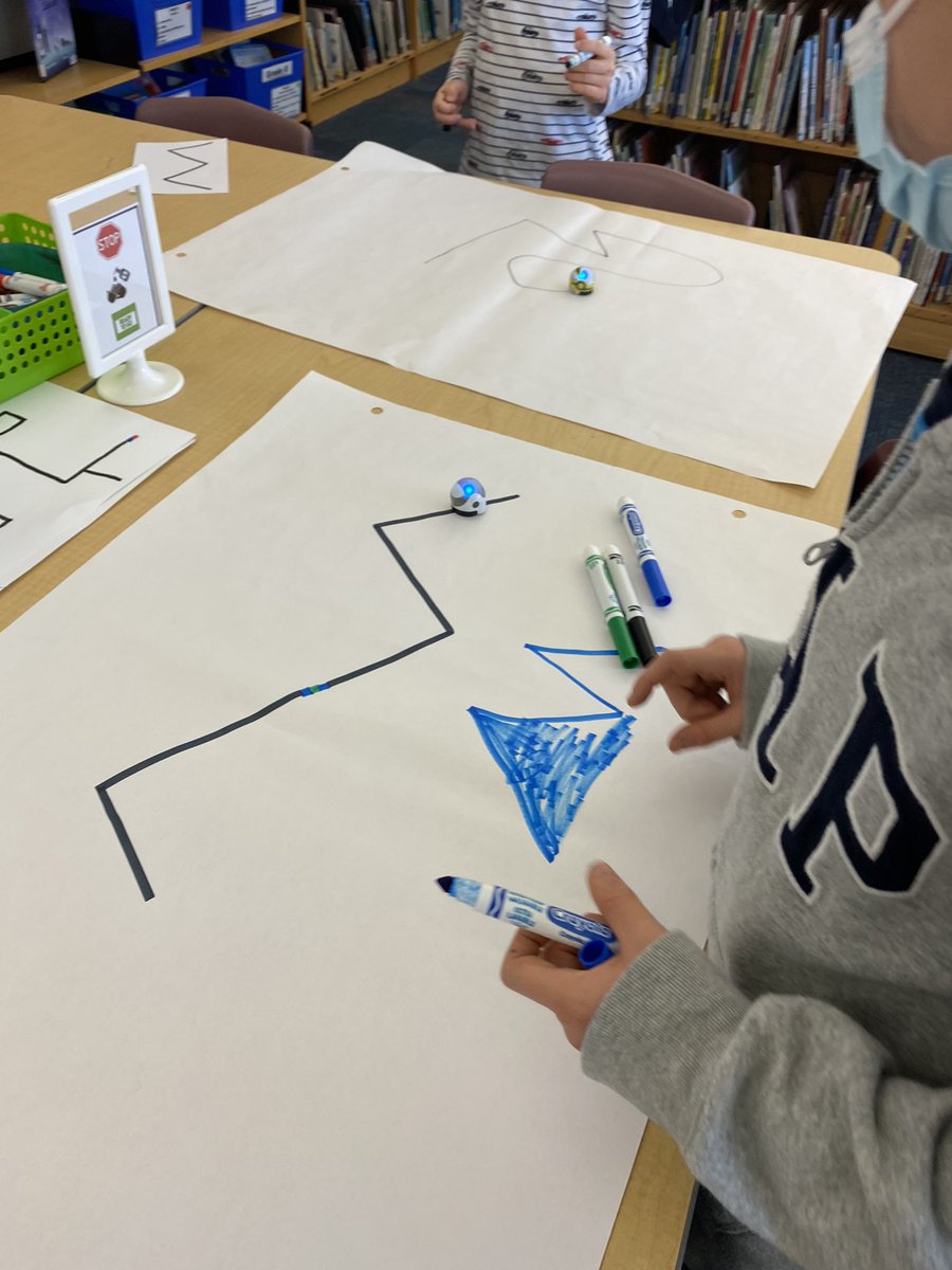 WilshireLibrary's tweet photo. Today we had the #SchoolLibraryJoy of introducing @BonuraDiana class to @Ozobot! Experimenting with line, colour &amp; codes, taking risks, seeing what works &amp; what doesn’t. This is all part of the learning that happens when we learn to #code! #MonthOfCode @hourofcode @WilshireES https://t.co/uwp6TYQe4s