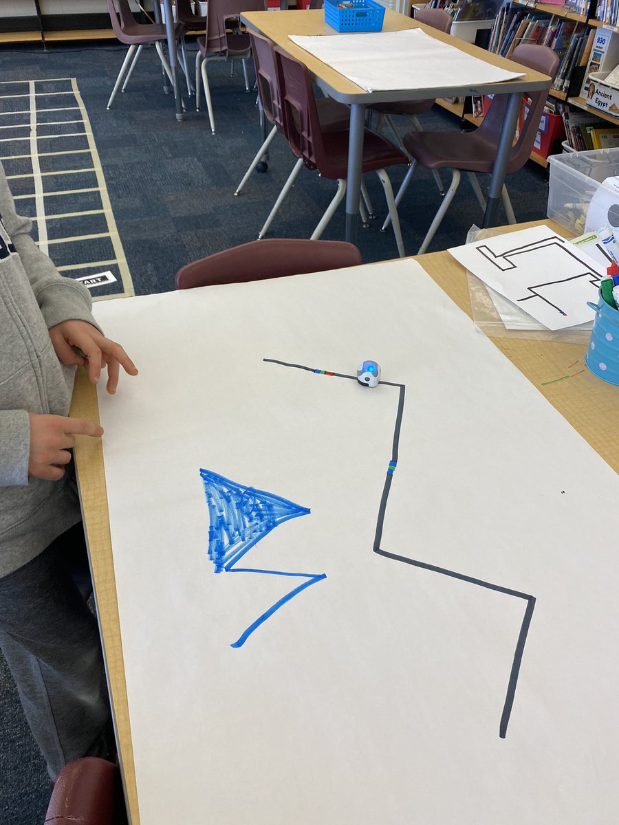 WilshireLibrary's tweet photo. Today we had the #SchoolLibraryJoy of introducing @BonuraDiana class to @Ozobot! Experimenting with line, colour &amp; codes, taking risks, seeing what works &amp; what doesn’t. This is all part of the learning that happens when we learn to #code! #MonthOfCode @hourofcode @WilshireES https://t.co/uwp6TYQe4s