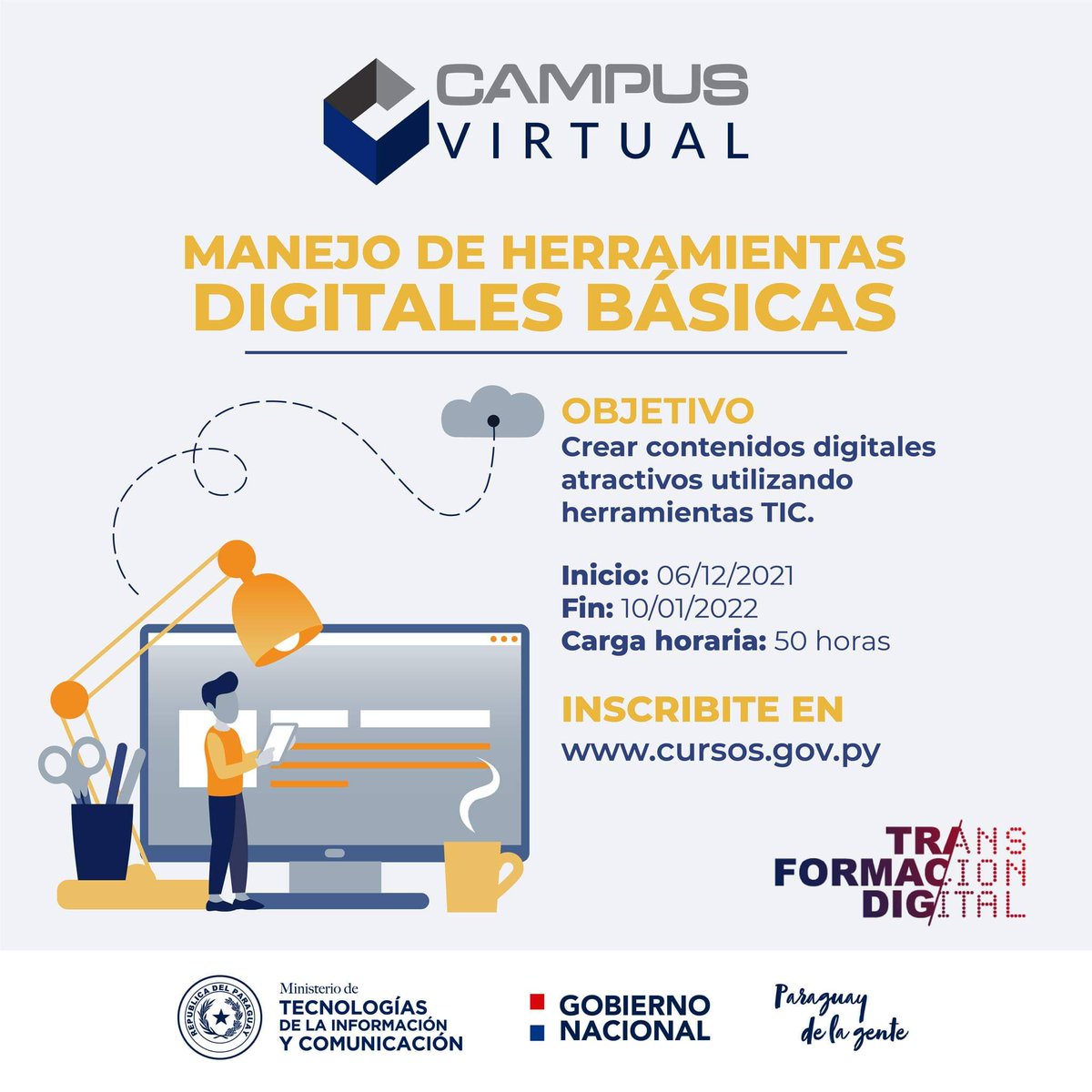 GENParaguay's tweet photo. Post #GEW2021 #GEWPY2021
Tercera edición de estos cursos!
🔹Aprender en línea https://t.co/45pQkVjV1T
🔹Manejo de herramientas digitales: https://t.co/kTdfh3PAfF
¡Inscribite y cursá en el Campus Virtual del Paraguay!
#TransformaciónDigital https://t.co/dcgCEd6ilT