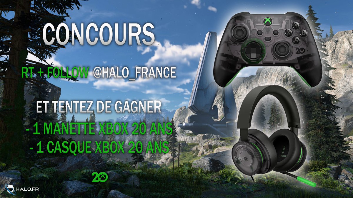 Halo_France's tweet photo. 🎁 Nouveau concours : 
Grâce à @XboxFR, on vous offre une manette et un casque limités 20 ans #Xbox20 💚

Pour participer :
🔁 RT ce tweet
➡️ Follow @Halo_France
💬 Tag un ami en commentaire

_______
🗓 TAS le 08/12, pour la sortie de #HaloInfinite !

Bonne chance Spartans🍀 https://t.co/bxj4HnKrQB
