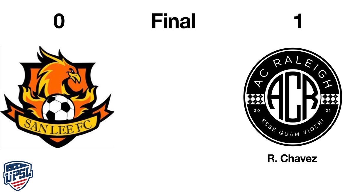 AC_Raleigh's tweet photo. Its official. 🥶 The boys won their debut against United Premier Soccer League competition last night 1-0 thanks to a great half-volley from Ricky Chavez! (Assisted by Edson Perez) 
-
A special thanks to @SanLeeFC for hosting us 🧡 We wish you well on your next season! #ACRaleigh https://t.co/4VcU4mXDMx