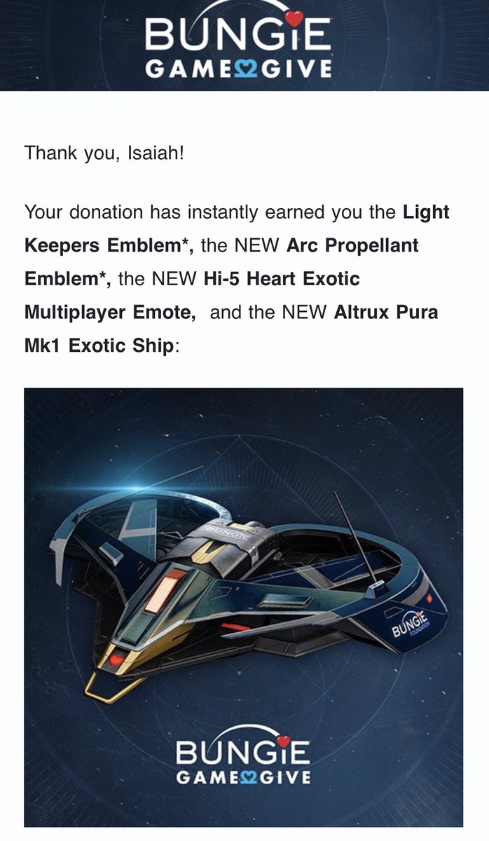 ZayOsirisGaming's tweet photo. #GameToGive #Bungie @Bungie @DestinyTheGame
Show Some Love & Give Back..! That’s my message for today ❤️ https://t.co/42vF6haQxq