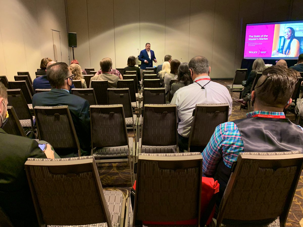 CGSGradEd's tweet photo. In State of the Education Market: Trends and Insights in Key Master’s Disciplines, sponsored by @WileyEdServices, @dcapranos covers recent trends for grad programs in health, engineering, computer science, business, and education. #CGS61 https://t.co/KmpANyPVzu