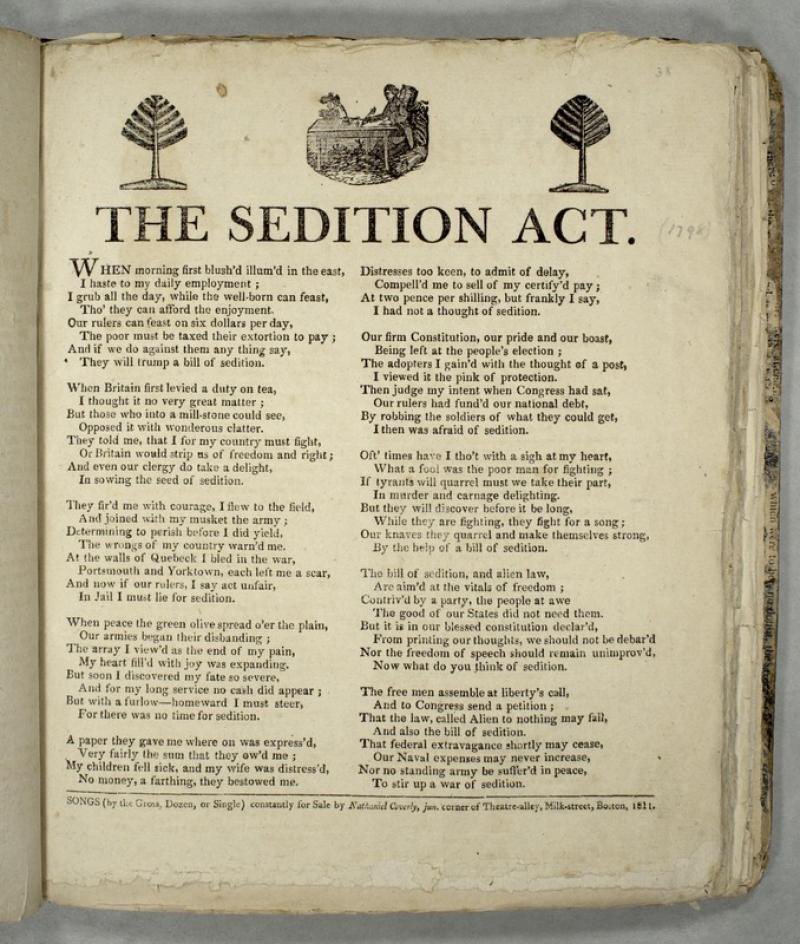 YeBoiJohnAdams's tweet photo. Guys another act I passed: I call it the Sedition Act. You cannot publish false/scandalous/malicious writing against our government. 🤗 #nohate #writing #government https://t.co/jMabLNdLPK