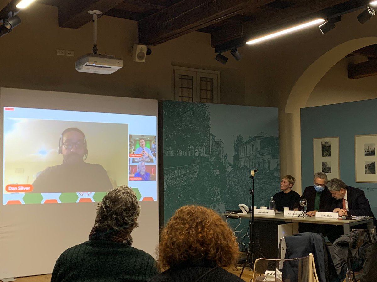 ACanadesi's tweet photo. @FabiolaNaldi, Dan Silver, @CodeZebra and  @rograndi  debate on #culturalwelfare with the coordination of @paologranata  and Martin Stiglio https://t.co/GRXLJJvw1b