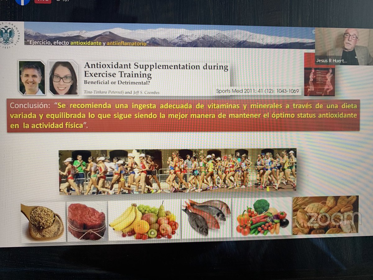 alimetria's tweet photo. Un placer volver a escuchar al Dr. @jesus_huertas 🤩 El mejor antioxidante es el ejercicio, acompañado de una buena dieta, donde es mejor siempre #menossuplementosmasalimentos ya que algunos suplementos pueden inhibir el efecto benéfico del ejercicio en la mitocondria. #AMENAC https://t.co/B84bRNeDMn