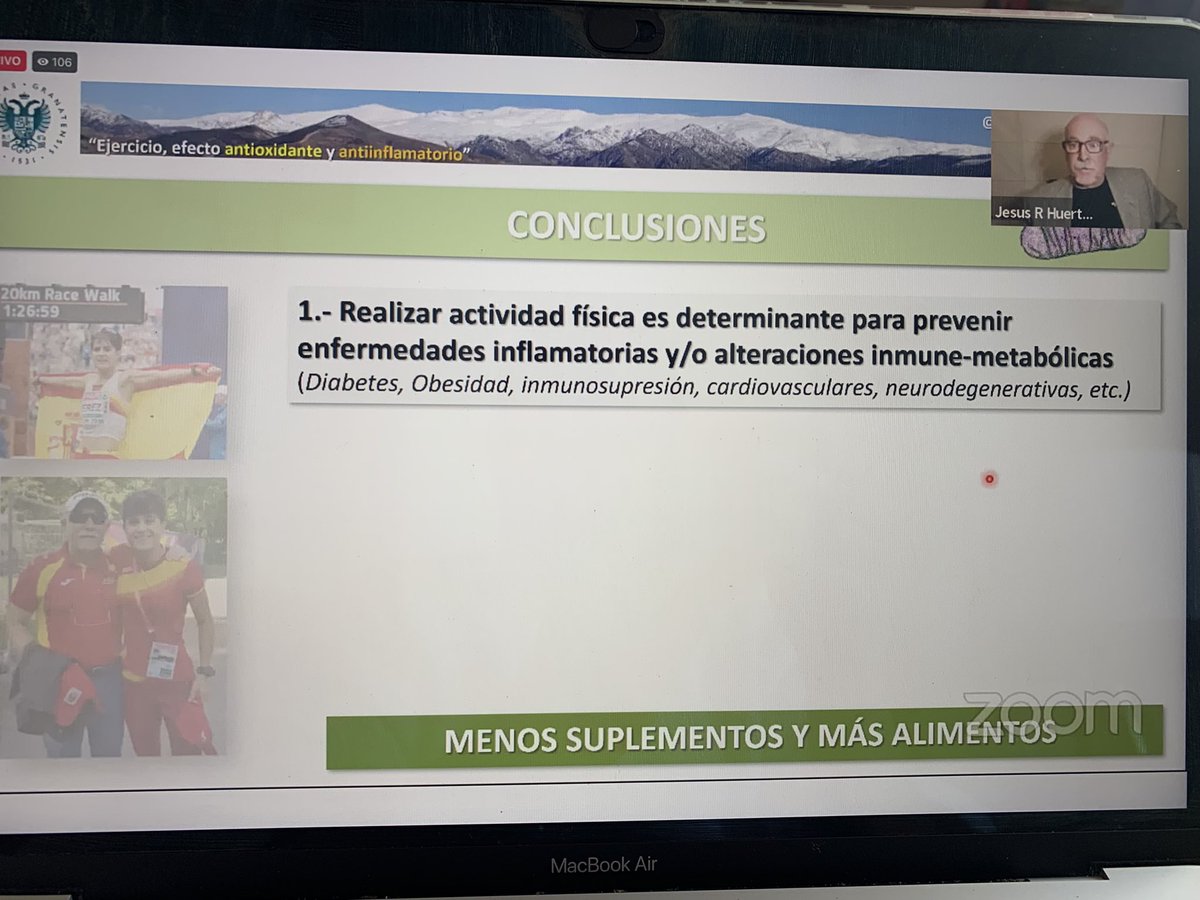 alimetria's tweet photo. Un placer volver a escuchar al Dr. @jesus_huertas 🤩 El mejor antioxidante es el ejercicio, acompañado de una buena dieta, donde es mejor siempre #menossuplementosmasalimentos ya que algunos suplementos pueden inhibir el efecto benéfico del ejercicio en la mitocondria. #AMENAC https://t.co/B84bRNeDMn