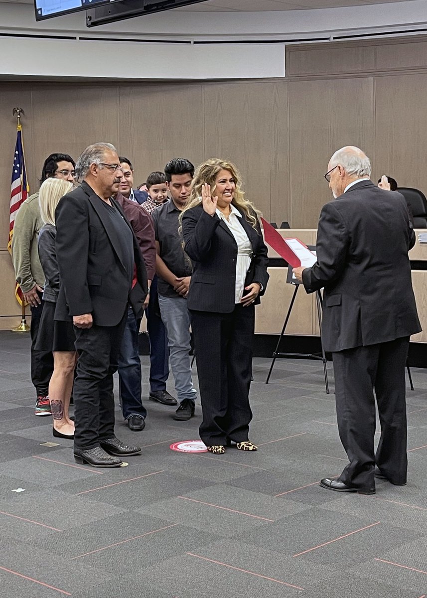 CFBISD's tweet photo. CFB officially welcomed Carolyn Benavides to the Board of Trustees at the Dec. 2 Board meeting. She was administered the oath of office surrounded by family and friends. To read more about Benavides, visit https://t.co/9yyEyejeO9. #cfbproud https://t.co/47NIwDq9xn