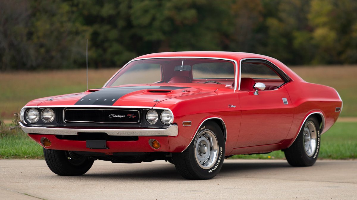 mecum's tweet photo. #LIVE TV = #4OnTheFloor! What's your pick?

▪️70 Dodge Challenger R/T
▪️65 Pontiac GTO
▪️70 Ford Mustang Boss 302 Fastback
▪️59 Chevy Impala Custom

@ktmosborne will announce the winner later on in today's coverage. 

#MecumKC #VisitKC #KCMO #Mecum #MecumAuctions #WhereTheCarsAre https://t.co/Oc5BpBH8P4