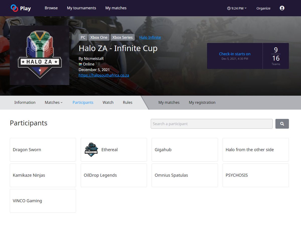 Halo_ZA's tweet photo. Hey Spartans! We've already got 9/16 teams signed up for Sunday's #HaloInfinite cup!

Be sure to enter before 4PM on Sunday. Looking for a team? Check the "Free Agents" chat on our #Discord server and team up with some friends

We've already got some fan favorite teams signed up! https://t.co/WWJ7Dz3gIN