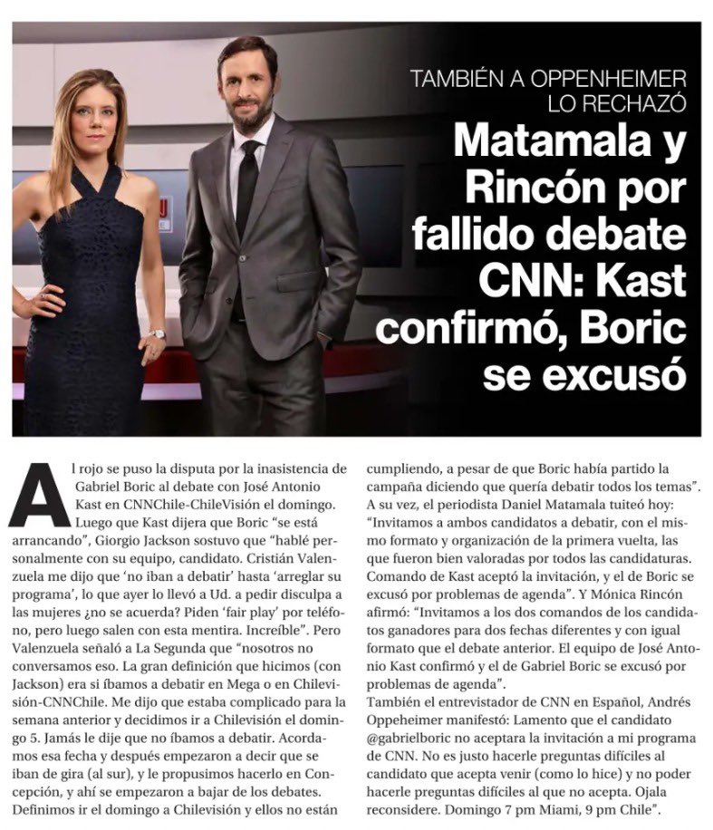evelynmatthei's tweet photo. Un debate menos 🤷🏼‍♀️ https://t.co/KNyFFk7IYk