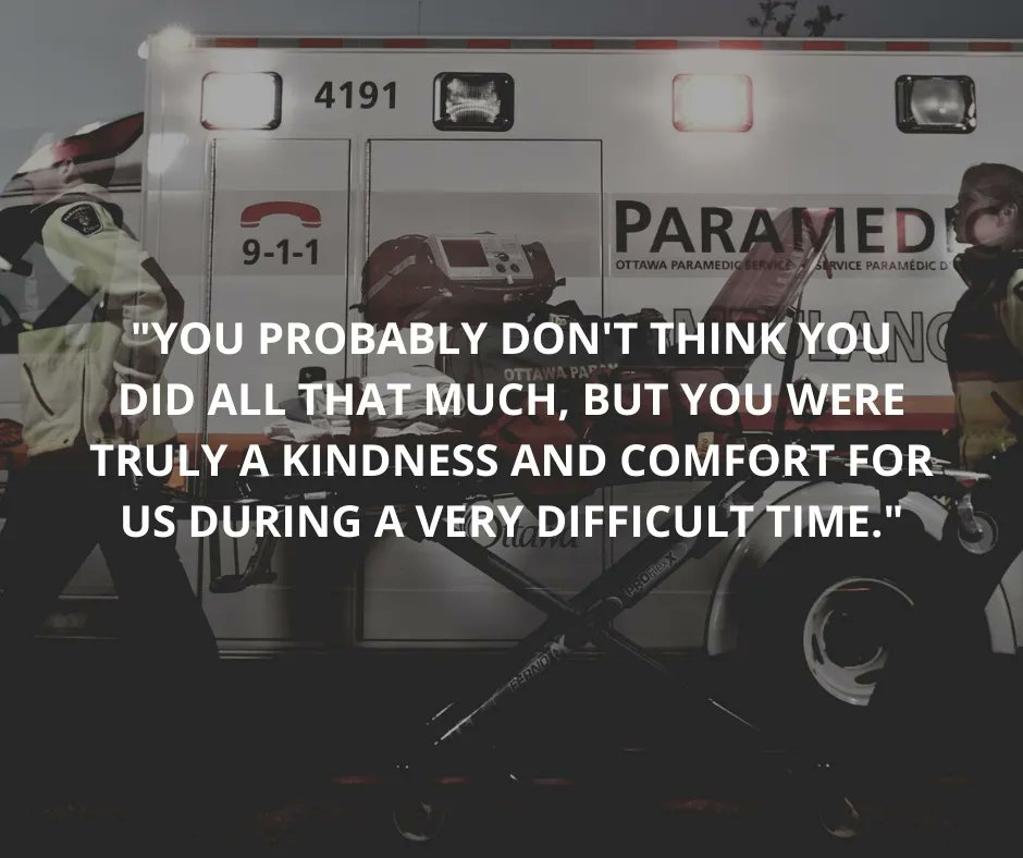 Paramedics touch the lives of so many with the care they provide during what may be the most difficult time in a person's life. On this #FeelGoodFriday we share a compliment from a family to the Community Paramedics who supported their father during his final weeks.