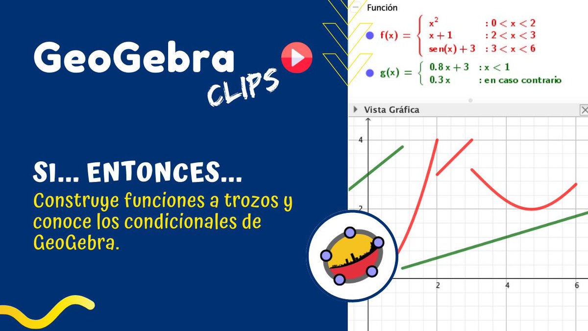 CamiloSua_'s tweet photo. GeoGebra Clips
Aprende a construir funciones a trozos en @GeoGebra y usar los condicionales (Si... Entonces...).
🎥 https://t.co/nh7gTdRSio
#GeoGebraBogotá #GeoGebra #AprendiendoGeoGebra #GeoGebraClips https://t.co/UNW0X8sWJq
