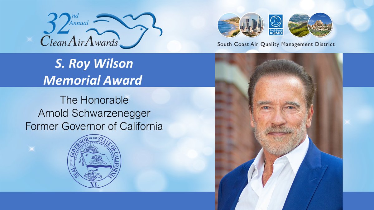 SouthCoastAQMD's tweet photo. Our S. Roy Wilson Memorial Award goes to The Honorable Arnold @Schwarzenegger
#CleanAirAwards https://t.co/ZNbvlR4wj4