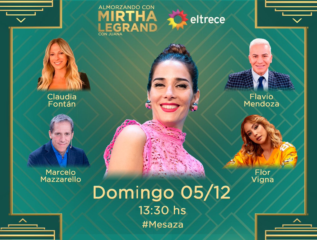 mirthalegrand's tweet photo. ¡#Mesaza! El domingo a las 13,30 hs estarán en la #Mesaza

Claudia Fontán #ClaudiaFontán
Flavio Mendoza @flaviomendoza
Flor Vigna @flor_vigna
Marcelo Mazzarello @mazzamazzarello

Prendete a @eltreceoficial https://t.co/FJ7qm2QZYl