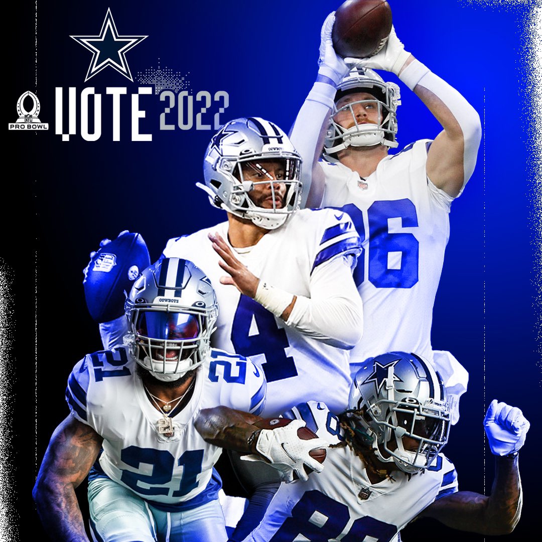 RT to #ProBowlVote 

✭ <a href="/_CeeDeeThree/">CeeDee Lamb</a> 
✭ <a href="/EzekielElliott/">Ezekiel Elliott</a> 
✭ <a href="/dak/">Dak Prescott</a> 
✭ <a href="/BinghamBaller9/">Dalton Schultz</a>