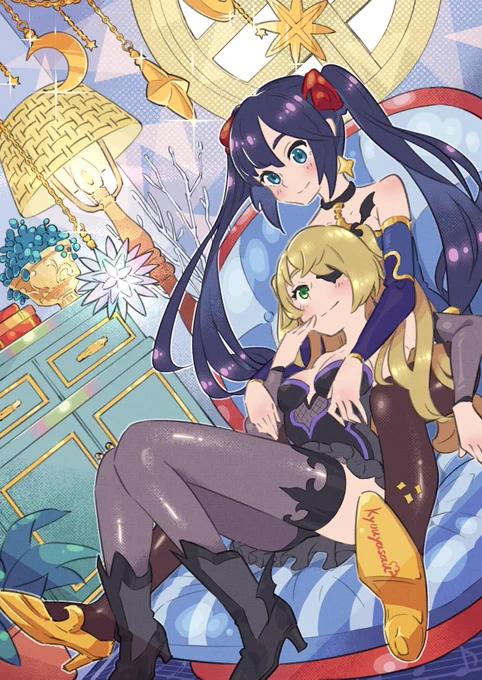 モナ&フィッシュル⭐️
#原神  #Mona  #Fischl 