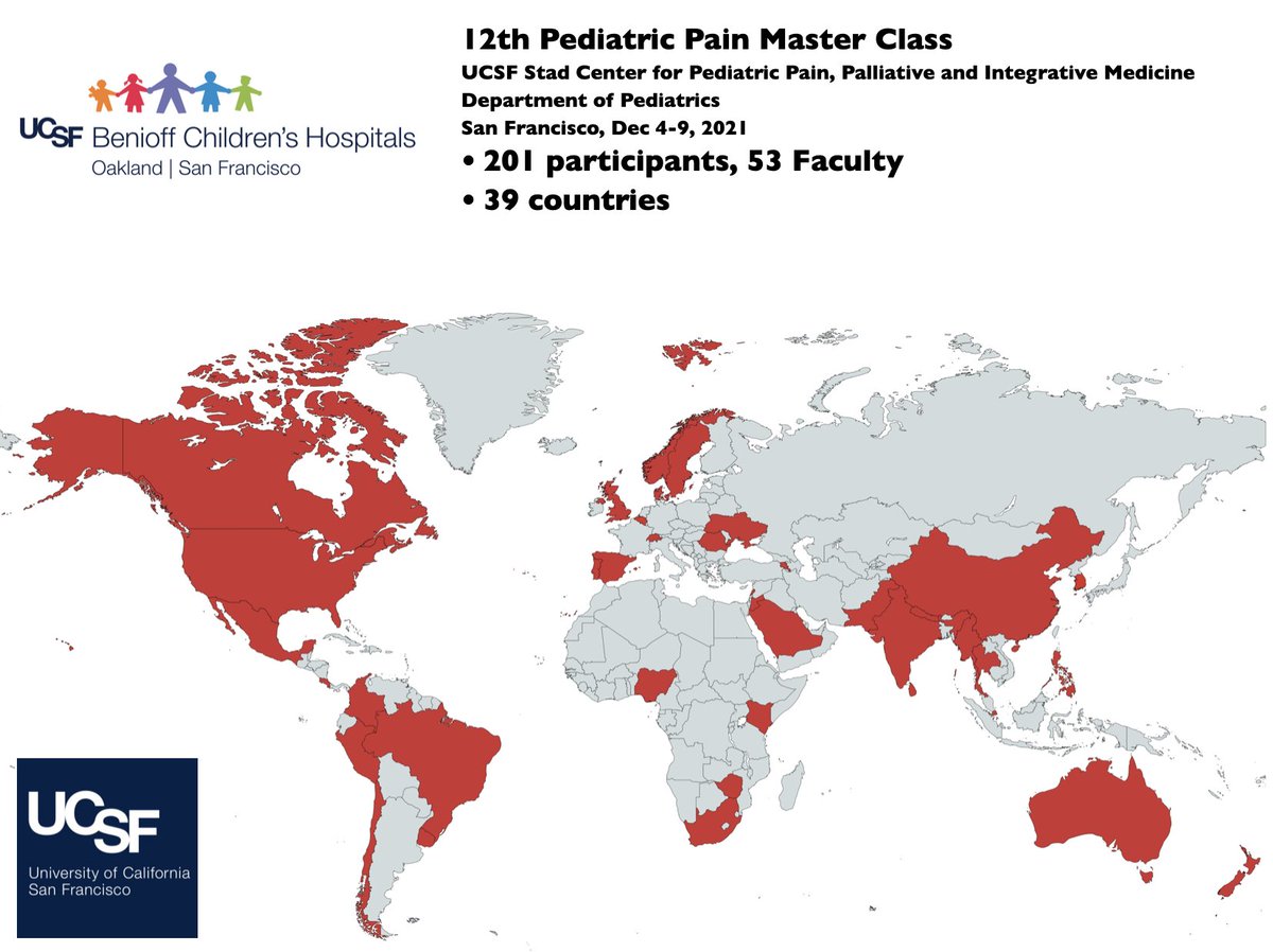 Very Cool! Our 12th Pediatric Pain Master Class #PedsPMC opens tomorrow with 201 participants &amp; 53 groovy faculty from 39 countries. 

The next 6 days promise to be extraordinary learning and networking. Stay tuned on this Twitter feed!
