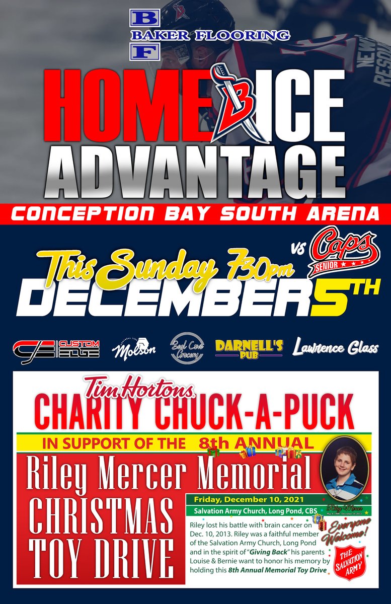 DowntownCBS's tweet photo. Join the @SRBluesHockey on Sunday, December 5th for the @TimHortons Charity Chuck-A-Puck in support of the 8th Annual Riley Mercer Christmas Toy Drive. Help make a difference in the life of a child. #DowntownCBS @TownofCBS https://t.co/Gw3fqqC010