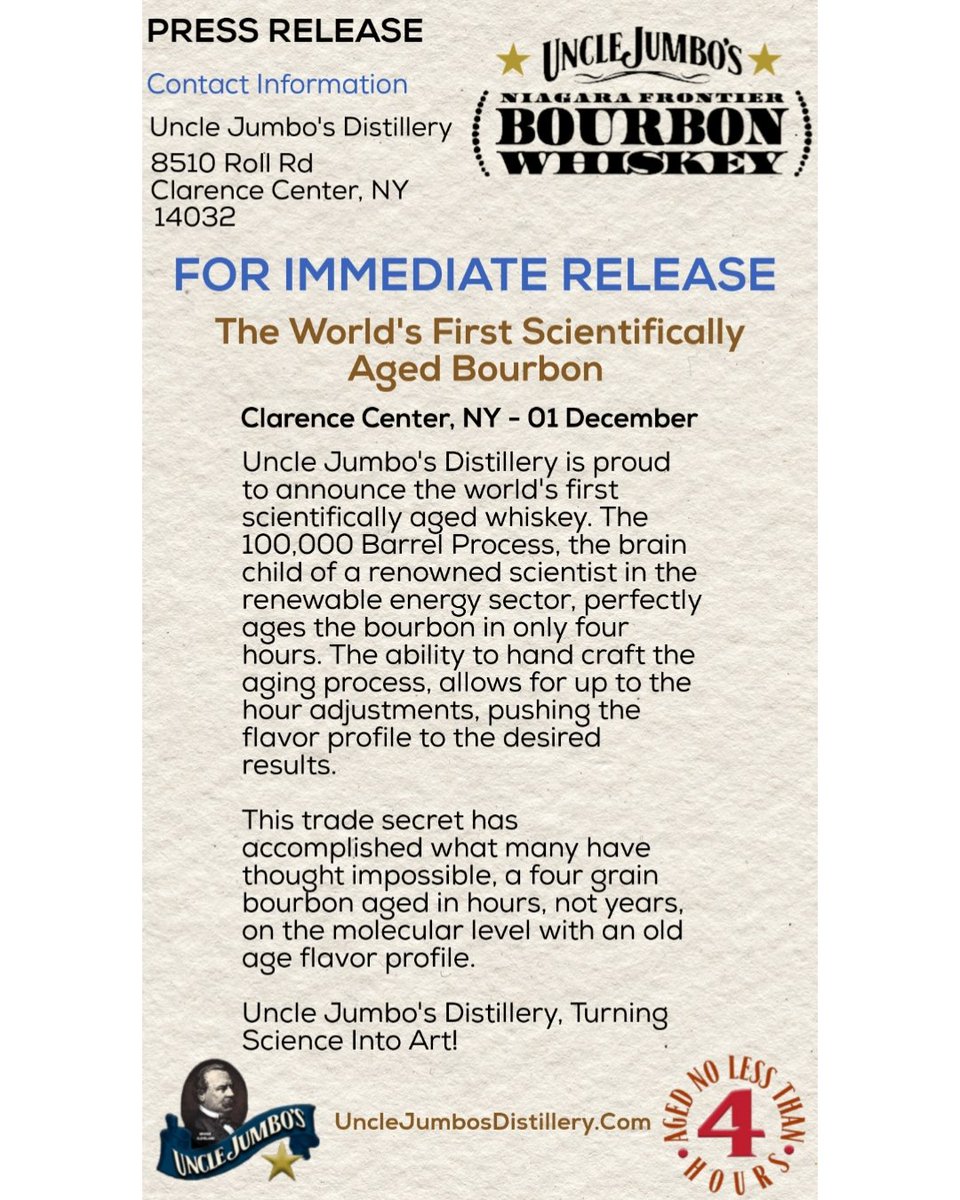 Uncle_Jumbos's tweet photo. Press Release 
#Buffalo #BillsMafia #bourbon https://t.co/fcec7ExCcv