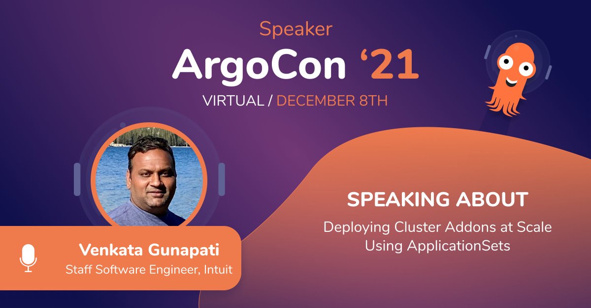 Excited to be talking at #ArgoCon 2021

Join me to learn how we are using Argo #ApplicationSets to deploy system apps as add-ons across 100s of #kubernetes clusters #argoproj #devops #gitops #intuittech
