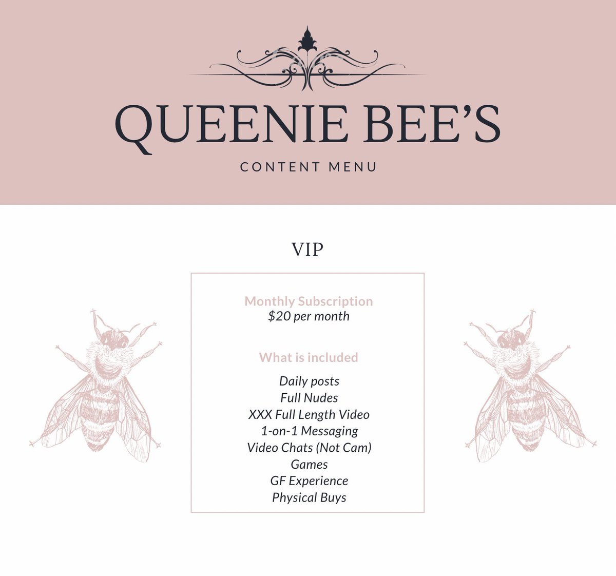 🌻 Customs
🐝 Nudes
🍯 XXX videos
🌼 Daily posts!
🐝 And did I mention new subs get their first mint 75% off?!