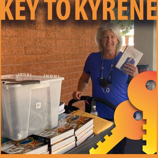 KyreneSchools's tweet photo. Jean Gauthier of Kyrene del Pueblo holds the keys to the campus media center. Our library/media experts across Kyrene make reading, learning and new discoveries accessible to staff and students alike! Thank you, Jean, for being #KeyToKyrene! https://t.co/nP944LsRqs