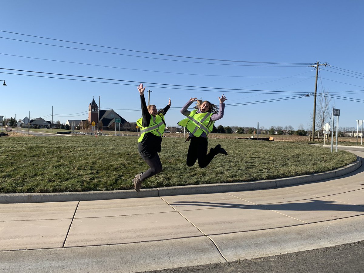 SMGAngels's tweet photo. Mrs. Mellegaard and Mrs. Kissel are jumping for joy… the roundabout is finally open! 🎉🥳 https://t.co/OurmxCrUup