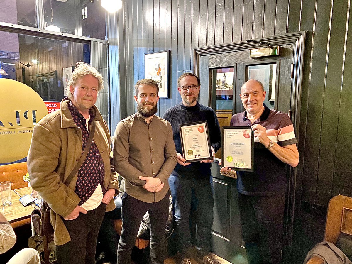 We have finally been able present @plaubar with <a href="/CAMRA_Official/">CAMRA</a> with the Conversion to a Pub Pub Design Award for 2019! Congrats to Jeremy and the team! We were also able to present the new branch Dave Linley Award, for 10 yrs in the GBG for the <a href="/newcontinental/">Роксолана Рябченко📪🤾</a> . 🍻🍻 #CAMRA